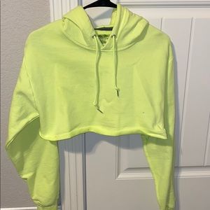 Bright yellow cropped hoodie